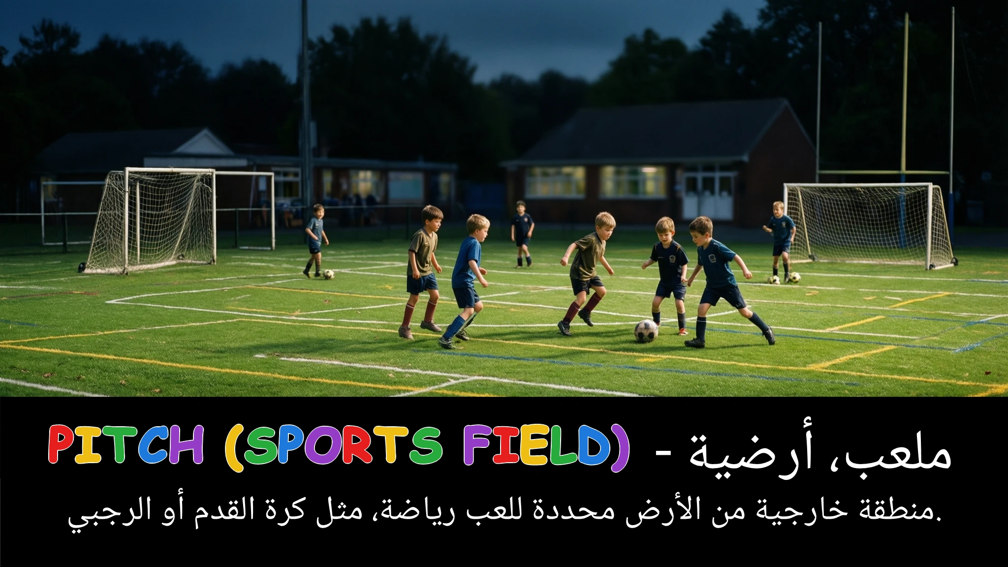 Arabic Illustration for pitch (sports field)